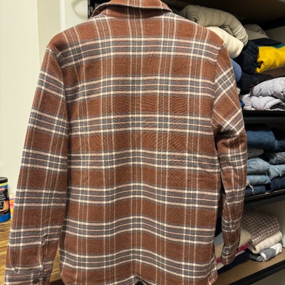 TNA Wool Plaid Button-Up Coat | Brown & Blue | Size Medium | VGUC - Picture 9 of 9